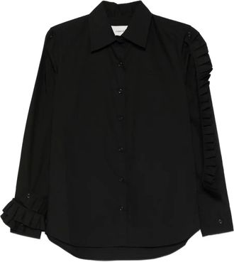 Coperni ruffle-detailing shirt - women - Cotton - 38 - Black