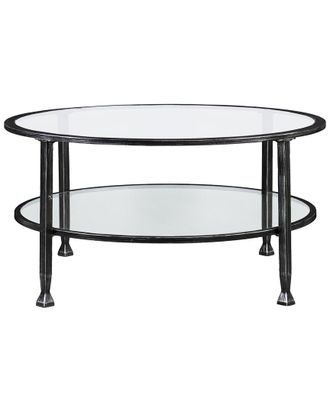 SEI Furniture Jaymes Metal & Glass Round Cocktail Table