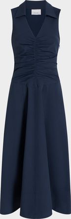 Cinq &agrave; Sept Kilda Ruched V-Neck Midi Dress