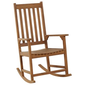 Beliani Beliani - Silla Mecedora De Madera De Acacia Clara Retro Vintage Interior Exterior Bojano