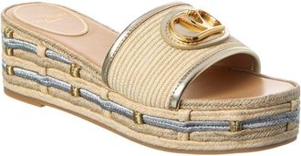 Valentino Vlogo Signature 60 Leather-Trim Platform Sandal