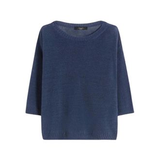 Max Mara Dames, Truien, Blauw, Maat: S Linnen