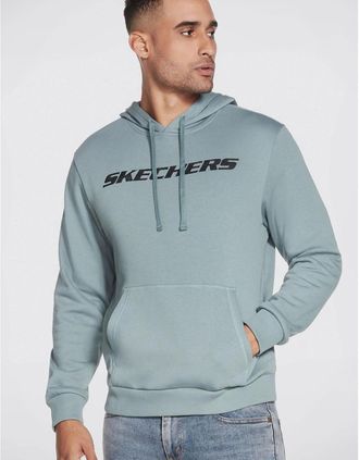 Skechers Mens Skechers Performance Heritage Cotton Mens Blue Hooded Sweatshirt - Size: 42