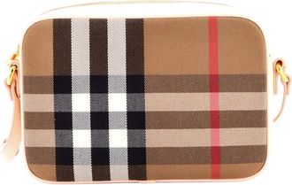 Burberry Brown House Check Canvas Camera Bag Large (Authentic Pre-Loved)