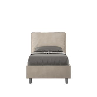 Les Tendances Les Tendances - Letto Singolo Rivestito In Microfibra - Antea - Dimensione Rete: 90x200 - Colore: Sabbia - Tipologia Letto: Con Rete E Contenitore