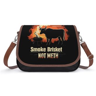 Generic Smoke Brisket Not Meth Womens Crossbody Bag Fashion Shoulder Handbags Message Tote Bag with Adjustable Strap