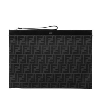 Fendi Pre-owned Fendi Large Zucca Canvas Flat Pouch Ladies 7N0135 AFBV 239 3260