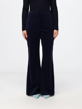 Twin-Set Pantaloni flared in velluto con chiusura a scomparsa