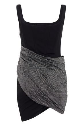 Giuseppe Di Morabito Womens Mini Dress With Rhinestone Belt Black Viscose