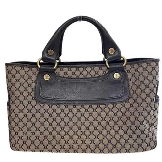 Celine Pre-owned Handbags, female, Brown, Size: ONE SIZE Pre-owned Macadam Canvas Leather Handbag
