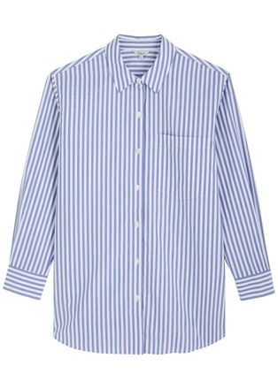 Rails Elsa Striped Cotton Shirt - Blue And White - S (UK8-10 / S)