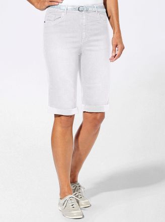 Casual Looks Jeansbermudas CASUAL LOOKS, Damen, Gr. 36, Normalgr&ouml;ssen, weiss (wei&szlig;), 98% Baumwolle, 2% Polyester, unifarben, kurz, Jeans Jeansbermudas