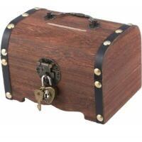 OEM Cofre Del Tesoro De Madera Retro, Peque&ntilde;a Caja De Madera Antigua, Hucha Decorativa, Caja De Almacenamiento Para Ahorrar Dinero, Regalo De Boda, Decora