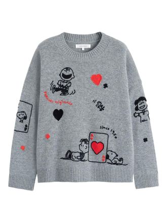 Chinti and Parker x Peanuts crew-neck sweater - women - Wool/Cashmere - LL - Grey