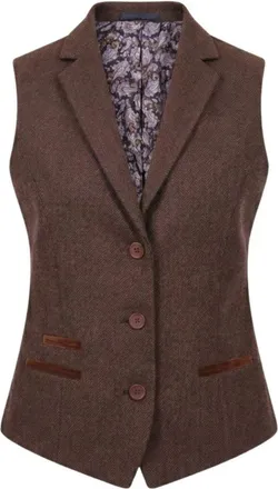 TruClothing Tweed Waistcoat Herringbone Slim Fit Work Office Vest
