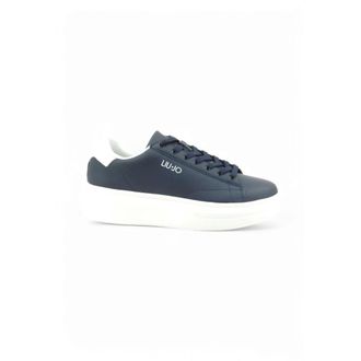 Liu Jo Schoenen, Heren, Blauw, 42 EU, Leer, Logo Platform Sneakers