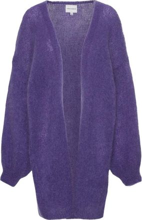 Americandreams Lee Midi Cardigan - Dames - Vesten - Paars - L/Xl - Wol - Truien & Vesten
