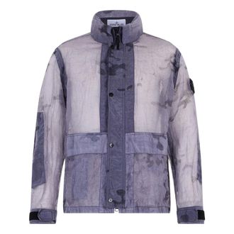 Stone Island Light Jackets, male, Blue, Size: 2XL Technical Jacket