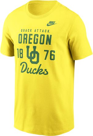 Nike Oregon Legacy Stacked Est Nike Mens College T-Shirt in Yellow | N19979SUOV-AZ2