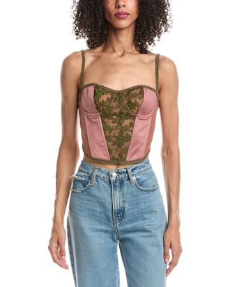 Guizio Guizio Satin Lace Panel Bustier