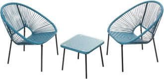 Concept Usine Lote de 2 sillones + mesa baja azul