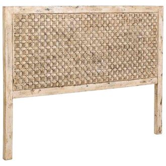 Wanderlust Deco Cabecero de cama de madera artesanal gris 160x3x120h cm