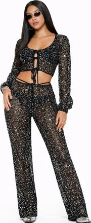 Forever 21 Sequin Crop Top & Pants Set