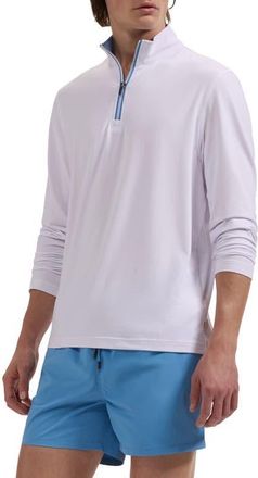 Bugatchi M&eacute;lange Quarter Zip Pullover in White at Nordstrom, Size Xxx-Large