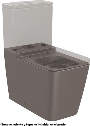 Roca Roca - Taza Rimless Con Salida Dual Para Inodoro De Tanque Bajo Square Inspira Color: Caf&eacute;