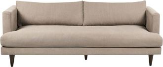 Beliani Beliani - 3 Seater Fabric Sofa Living Room Modern Style Dark Wood Legs Light Brown Jarpen