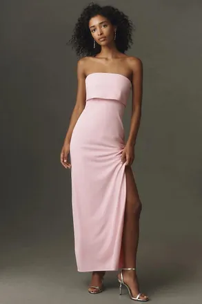 BHLDN Strapless Crepe Maxi Dress
