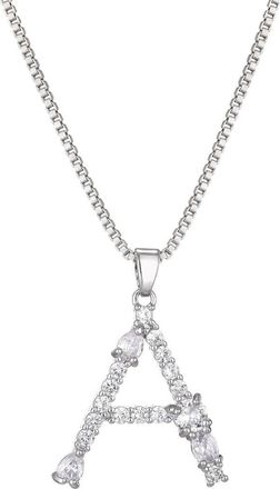 Adornia Mixed Crystal Initial Pendant Necklace in Silver-A at Nordstrom Rack