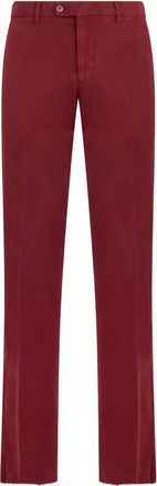 Fedeli Rechte broek - Heren - Straight fit broeken - Rood - L - Katoen - Broeken