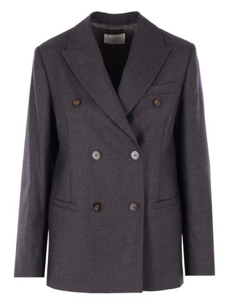 Montedoro Red double-breasted peaked-lapels blazer - women - Virgin Wool/Viscose - 38 - Grey