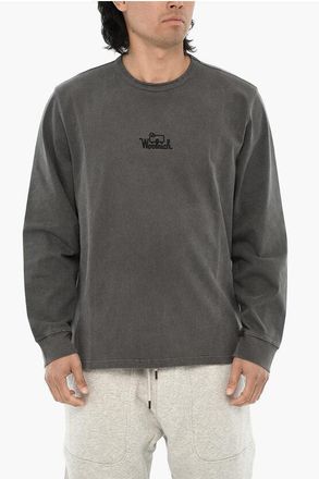 Woolrich Long-Sleeve Crewneck T-Shirt with Faded Effect size Xl