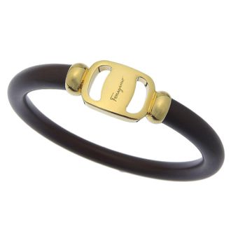 Ferragamo gold gold Plating Leather Bangle (Pre-Owned)
