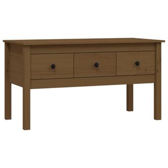 Berkfield Home Coffee Table Honey Brown 102x49x55 cm Solid Wood Pine | Size: 102 x 49 x 55 cm