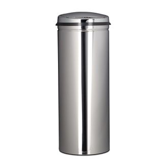 Relaxdays Relaxdays - Cubo De Basura Cocina, 50 L, Con Sensor, De Acero Inoxidable, 80 X 30 Cm, Tapa Autom&aacute;tica, Redondo, Plateado