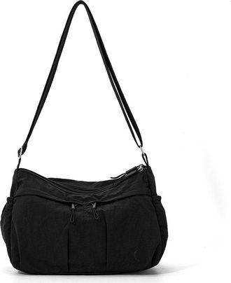 Generic Compatible For Ladies handbags, fashionable shoulder bags and crossbody, waterproof fabric(Black)