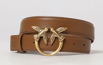 Pinko Cintura in pelle con fibbia logo Love Birds in metallo