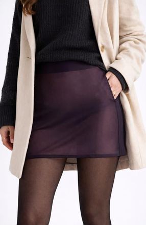 Lechery Lustrous Sheer Bodycon Mini Skirt in Black at Nordstrom, Size X-Large