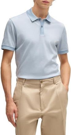 BOSS Parlay Cotton Piqu&eacute; Polo in Light Blue at Nordstrom Rack, Size Xxx-Large