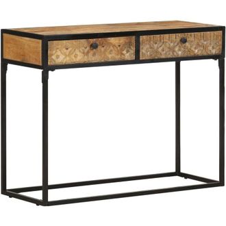 vidaXL Mesa Consola De Madera Maciza De Mango 100x35x75 Cm Vidaxl