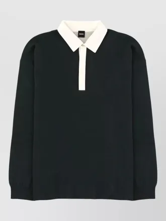 HUGO BOSS polo knit h cenito collar rib finishes