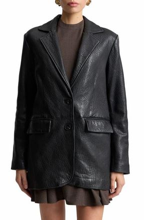 Avec Les Filles Relaxed Leather Blazer in Black at Nordstrom, Size X-Large