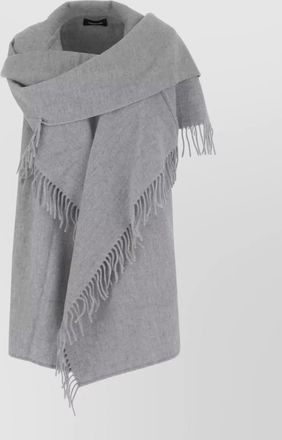 Fabiana Filippi wool asymmetric fringe cape