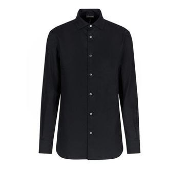 Emporio Armani Zwarte Casual Overhemden 3R1C861Nvyz 0999 - Heren - Zakelijke Overhemden - Zwart - M - Overhemden