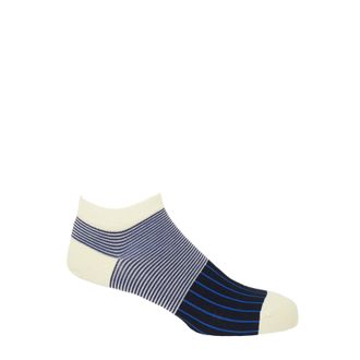 Peper Harow Oxford Stripe Mens Trainer Socks - Black