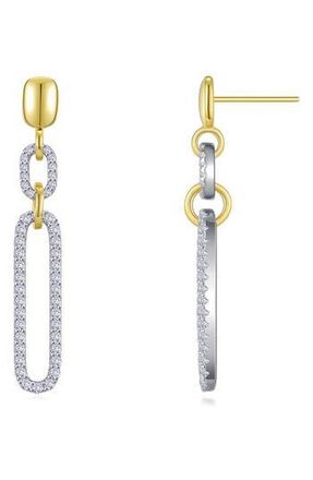 Lafonn Simulated Diamond Chain Drop Earrings in Silver at Nordstrom Rack
