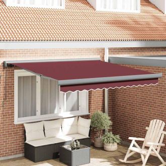 vidaXL Toldo Retr&aacute;ctil Manual Burdeos 300x250 Cm Vidaxl
